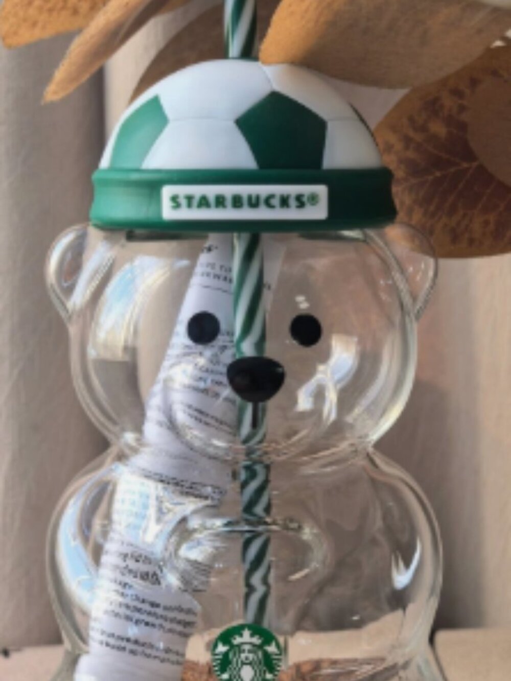 2026 Starbucks Soccer Topper Bearista Bear Cup Tumblers Water Cold Cup 591ml